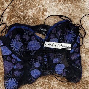 NWT For Love & Lemons Kaylee Embroidered Bustier Crop Top